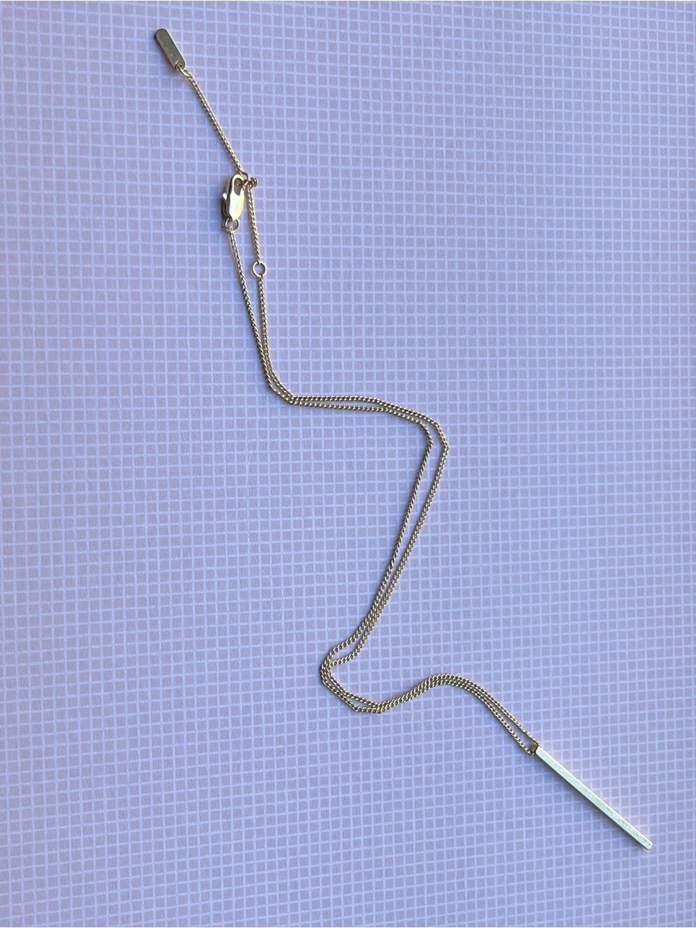 Massimo Dutti Gold Bar Pendant Necklace